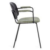 fekete szek zold szovet modern ipari retro loft lakas otthon kavezo etterem etkezo konyha butor etkezoszek.jpg